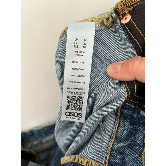 ASOS jeans maternity cropped size US 10 UK 14 EU 42 mid rise jeans waist band - Picture 5 of 5